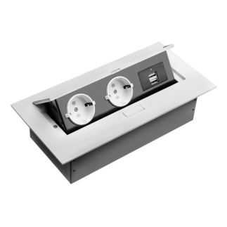 Розетка CD-2QW3 (white) (2хUSB) встраиваемая в столешницу (без провода)