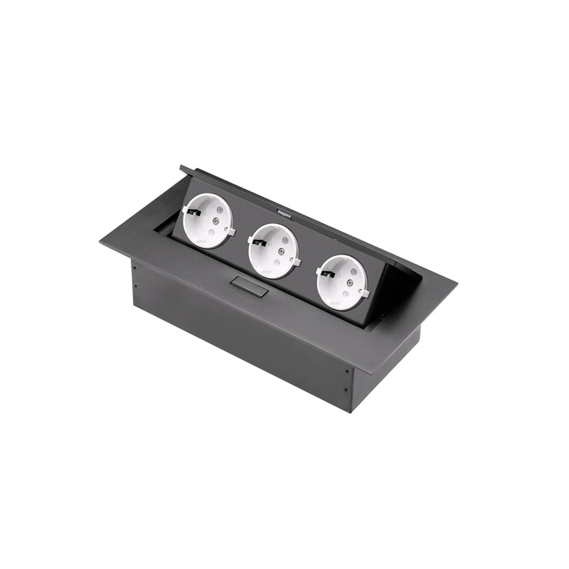 Розетка CD-3QB1 (black) встраиваемая в столешницу (без провода) Розетка CD-3QB1 (black) встраиваемая в столешницу (без провода)