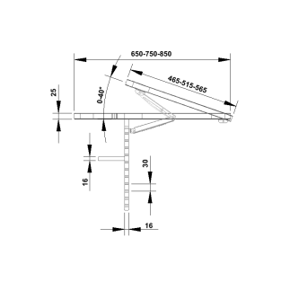 Комплект 2R-65-1200 мм (прямоугольная двухсоставная столешница без скруглений)