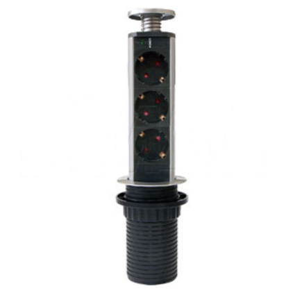 Розетка CD-MD3R60-S (silver) встраиваемая в столешницу 