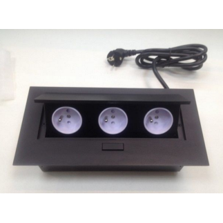 Розетка CD-3QB2 (black) встраиваемая в столешницу (с проводом)