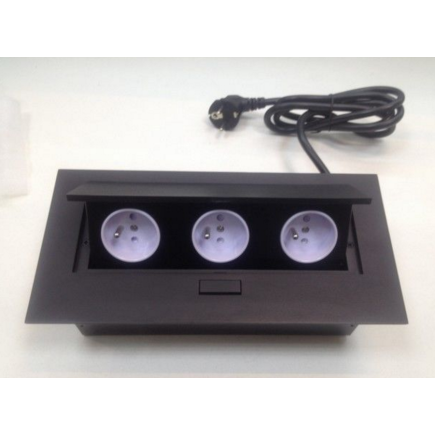 Розетка CD-3QB2 (black) встраиваемая в столешницу (с проводом)