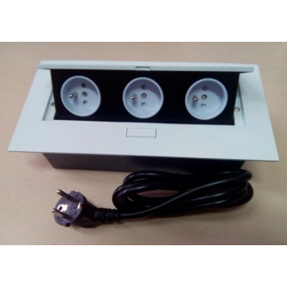 Розетка CD-3QW2 (white) встраиваемая в столешницу (с проводом)