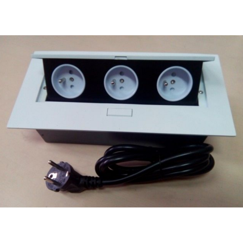 Розетка CD-3QW2 (white) встраиваемая в столешницу (с проводом) Розетка CD-3QW2 (white) встраиваемая в столешницу (с проводом)