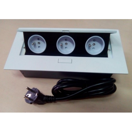 Розетка CD-3QW2 (white) встраиваемая в столешницу (с проводом)