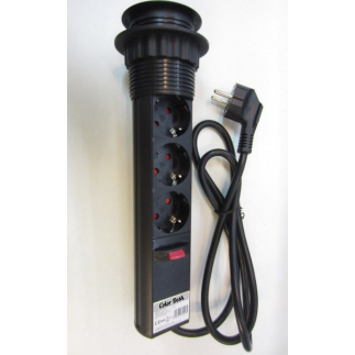 Розетка CD-3R60B (black) встраиваемая в столешницу 