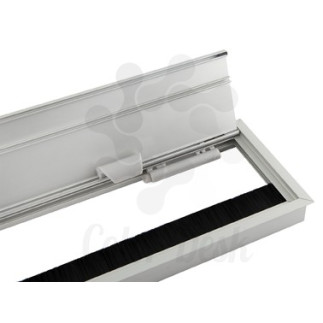 Лючок CD-MD-G-240S (silver) встраиваемый в столешницу квадратный 240х120х25 мм