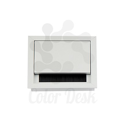 Лючок CD-MD-G-100S (silver) встраиваемый в столешницу квадратный 100х100х13 мм