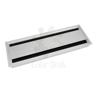 Лючок двухсторонний CD-MD-G-320S DUO (silver) встраиваемый в столешницу 320х110х25 мм