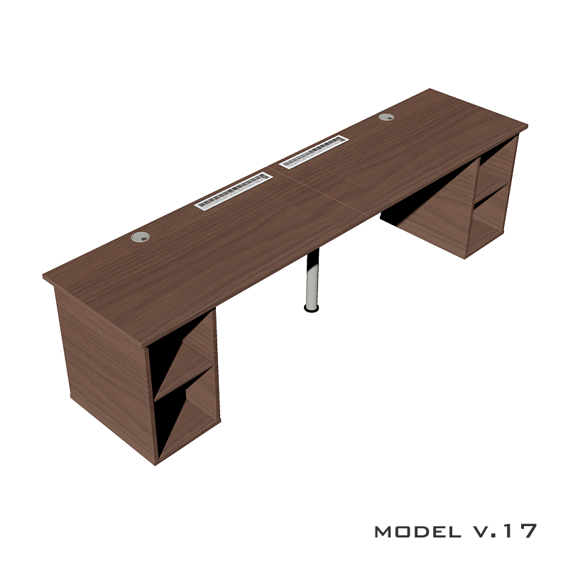 Стол для двоих детей Model v.17 со стеллажами Стол для двоих детей Model v.17 со стеллажами