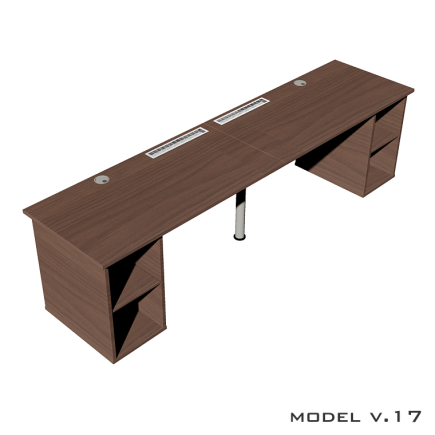Стол для двоих детей Model v.17 со стеллажами