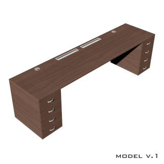 Стол для двоих детей Model v.1 с тумбами (4 ящика)