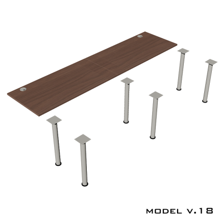Стол для двоих детей Model v.18 на отдельно стоящих опорах круглого сечения