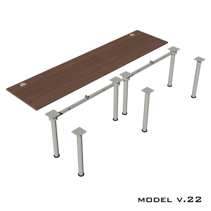 Стол для двоих детей Model v.22 на каркасных опорах круглого сечения