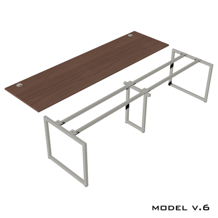 Стол для двоих детей Model v.6 на металлическом каркасе STEEL COLLECTION