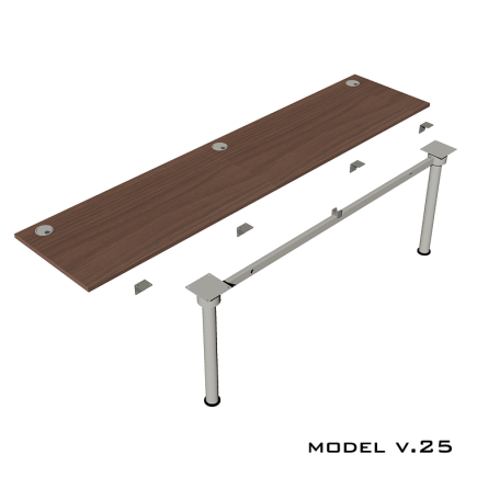 Стол для двоих детей Model v.25 на каркасных опорах круглого сечения Steel Pillars