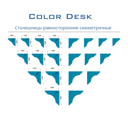 Столешница 1200х1200 мм угловая для письменного стола (v.12)