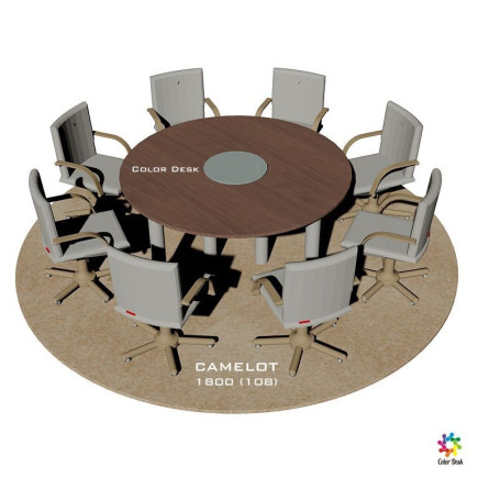 Camelot 1800 (108) Glass стол для переговоров и конференций со стеклом на 8 человек