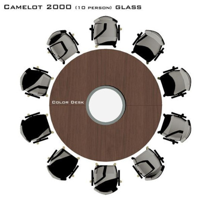 Camelot 2000 Glass стол для переговоров и конференций со стеклом на 10 человек
