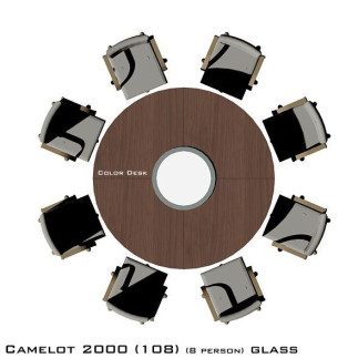 Camelot 2000 (108) Glass стол для переговоров и конференций со стеклом на 8 человек