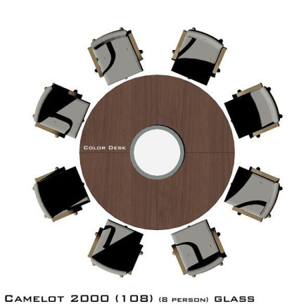 Camelot 2000 (108) Glass стол для переговоров и конференций со стеклом на 8 человек