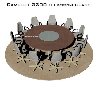 Camelot 2200 Glass стол для переговоров и конференций со стеклом на 11 человек