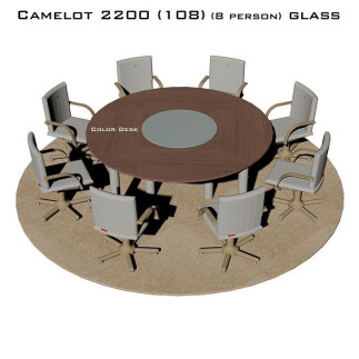 Camelot 2200 (108) Glass стол для переговоров и конференций со стеклом на 8 человек