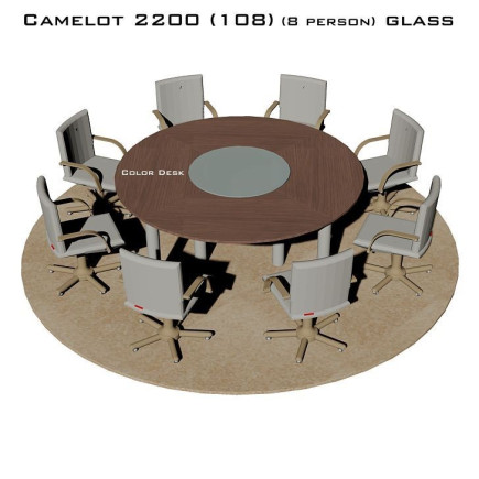 Camelot 2200 (108) Glass стол для переговоров и конференций со стеклом на 8 человек