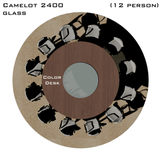 Camelot 2400 Glass стол для переговоров и конференций со стеклом на 12 человек