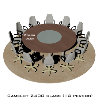 Camelot 2400 Glass стол для переговоров и конференций со стеклом на 12 человек