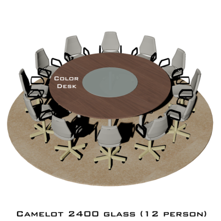 Camelot 2400 Glass стол для переговоров и конференций со стеклом на 12 человек