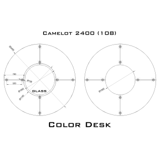 Camelot 2400 (108) Glass стол для переговоров и конференций со стеклом на 12 человек