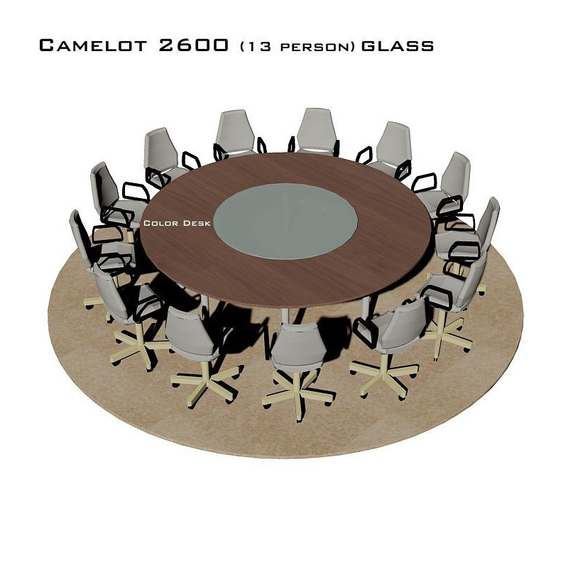 Camelot 2600 Glass стол для переговоров и конференций со стеклом на 13 человек Camelot 2600 Glass стол для переговоров и конференций со стеклом на 13 человек