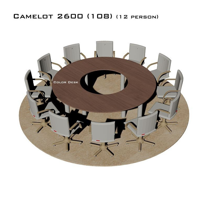 Camelot 2600 (108) стол для переговоров и конференций без стекла на 12 человек Camelot 2600 (108) стол для переговоров и конференций без стекла на 12 человек