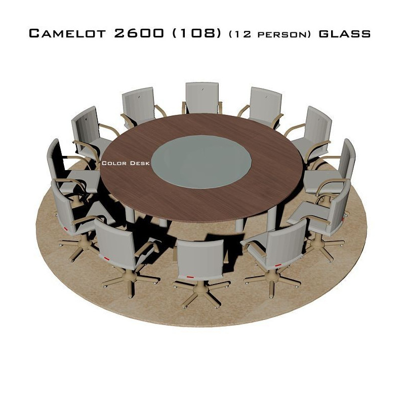 Camelot 2600 (108) Glass стол для переговоров и конференций со стеклом на 12 человек Camelot 2600 (108) Glass стол для переговоров и конференций со стеклом на 12 человек