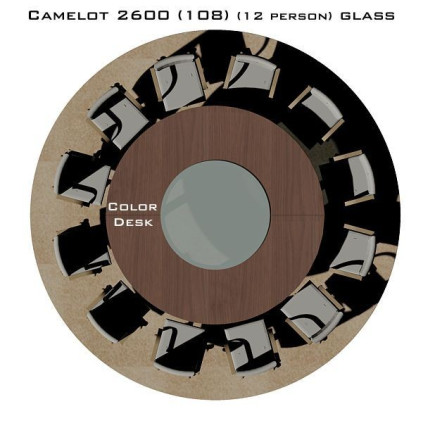 Camelot 2600 (108) Glass стол для переговоров и конференций со стеклом на 12 человек