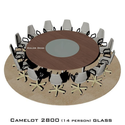 Camelot 2800 Glass стол для переговоров и конференций со стеклом на 14 человек