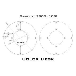 Camelot 2800 (108) Glass стол для переговоров и конференций со стеклом на 12 человек