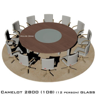 Camelot 2800 (108) Glass стол для переговоров и конференций со стеклом на 12 человек