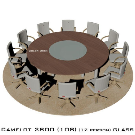 Camelot 2800 (108) Glass стол для переговоров и конференций со стеклом на 12 человек