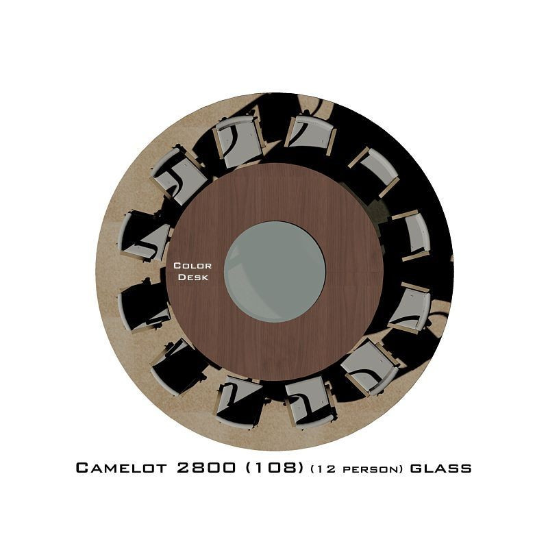 Camelot 2800 (108) Glass стол для переговоров и конференций со стеклом на 12 человек Camelot 2800 (108) Glass стол для переговоров и конференций со стеклом на 12 человек