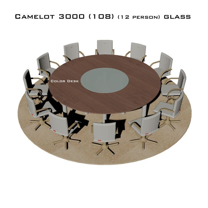Camelot 3000 (108) Glass стол для переговоров и конференций со стеклом на 12 человек Camelot 3000 (108) Glass стол для переговоров и конференций со стеклом на 12 человек