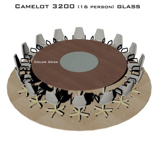Camelot 3200 Glass стол для переговоров и конференций со стеклом на 16 человек