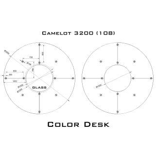 Camelot 3200 (108) Glass стол для переговоров и конференций со стеклом на 12 человек