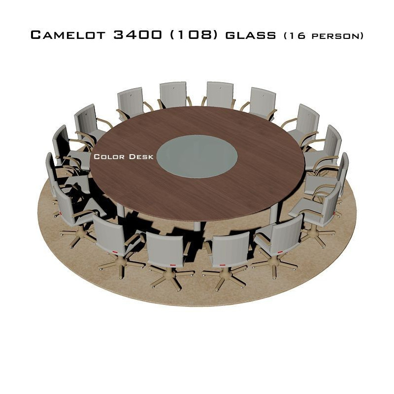 Camelot 3400 (108) Glass стол для переговоров и конференций со стеклом на 16 человек Camelot 3400 (108) Glass стол для переговоров и конференций со стеклом на 16 человек