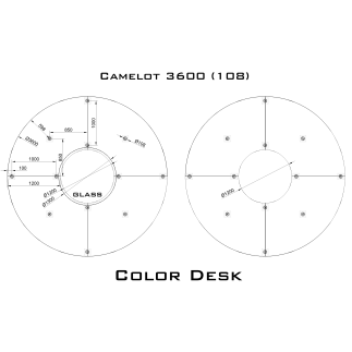 Camelot 3600 (108) Glass стол для переговоров и конференций со стеклом на 16 человек