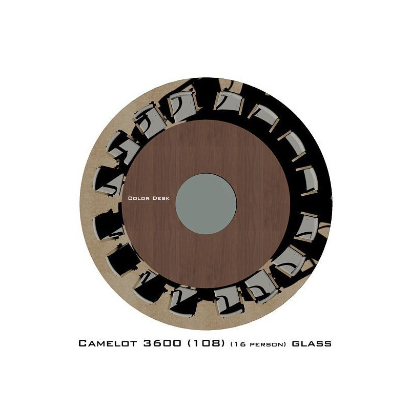 Camelot 3600 (108) Glass стол для переговоров и конференций со стеклом на 16 человек Camelot 3600 (108) Glass стол для переговоров и конференций со стеклом на 16 человек