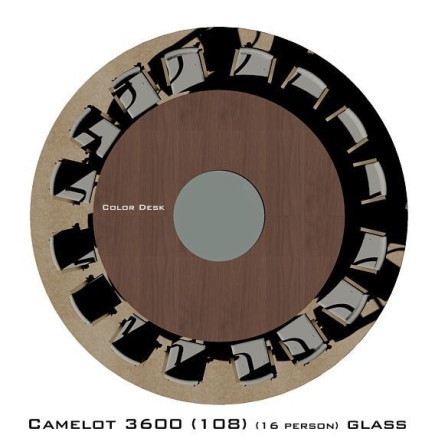 Camelot 3600 (108) Glass стол для переговоров и конференций со стеклом на 16 человек