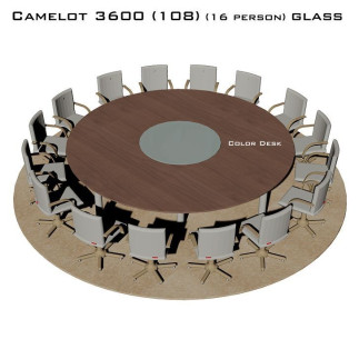 Camelot 3600 (108) Glass стол для переговоров и конференций со стеклом на 16 человек