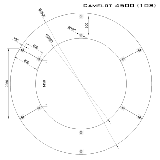 Camelot 4500 (108) стол для переговоров и конференций без стекла на 18 человек